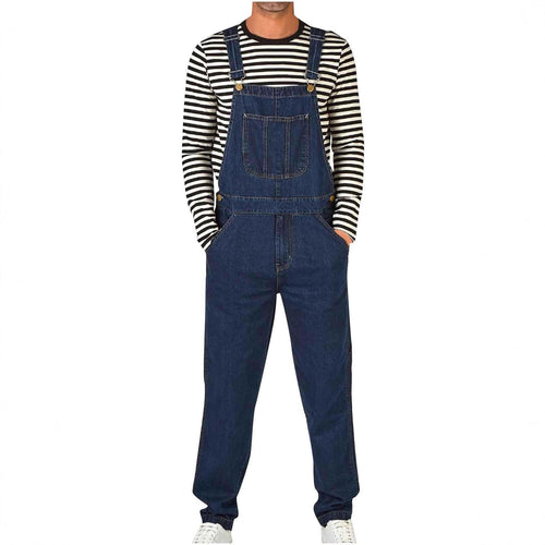 Herren Jeans Latzhose mit Taschen und verstellbaren Trägern - Vittorelli