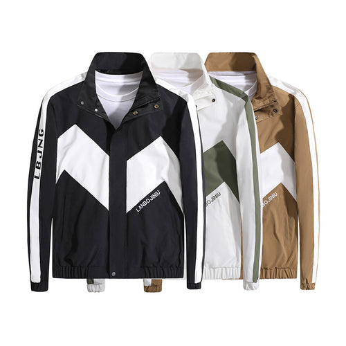 Herren Sportliche Übergangsjacke mit hohem Kragen und modernen geometrischen Akzenten Nord Taschen