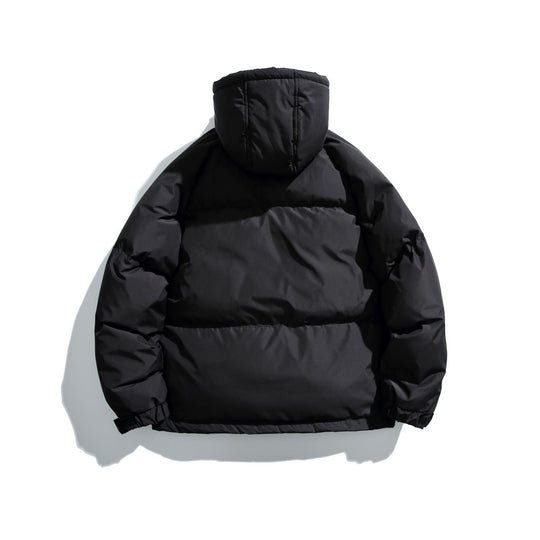 Unisex Kurz geschnittener Boxy-Puffer mit Kapuze, Kontraststreifen und großen Klappentaschen Nord Taschen