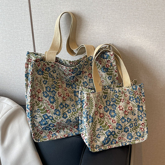 Damen tote Tasche mit floralem Stickdesign und stabilen Henkeln Nord Taschen