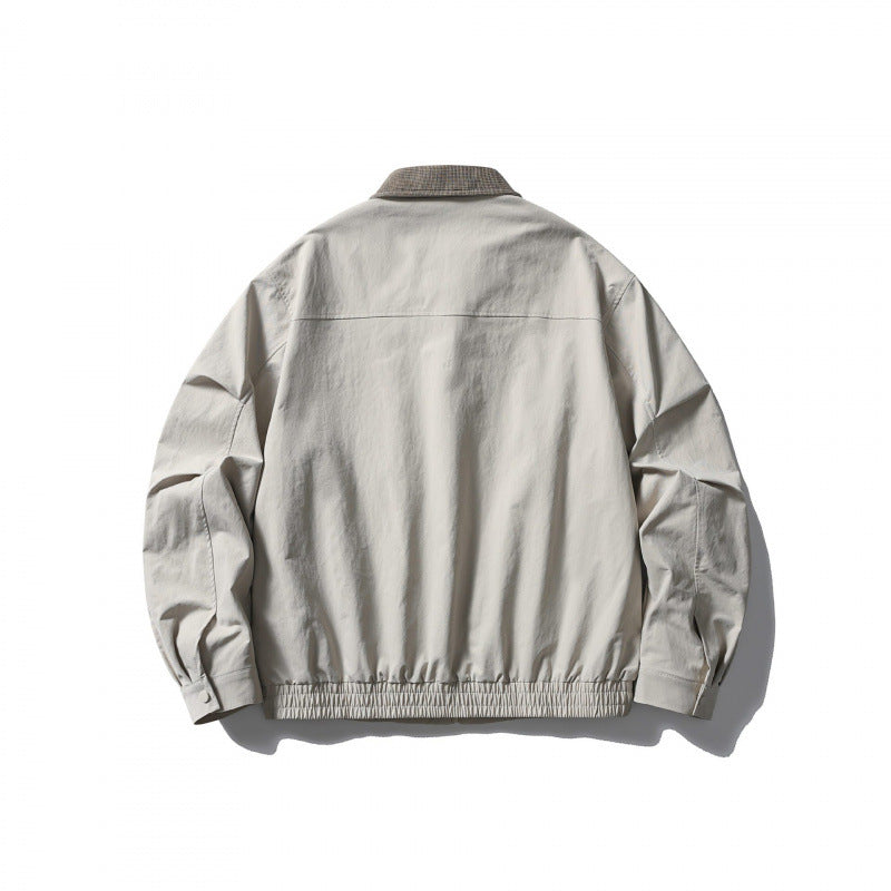 Herren Leichte Harringtonjacke mit Cordkragen und elastischem Saum Nord Taschen