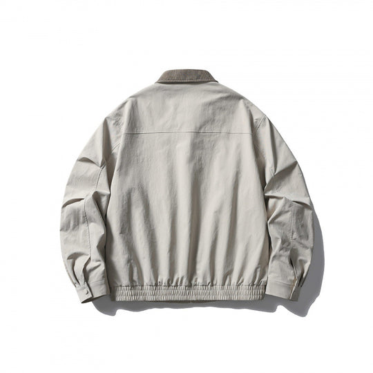 Herren Leichte Harringtonjacke mit Cordkragen und elastischem Saum Nord Taschen
