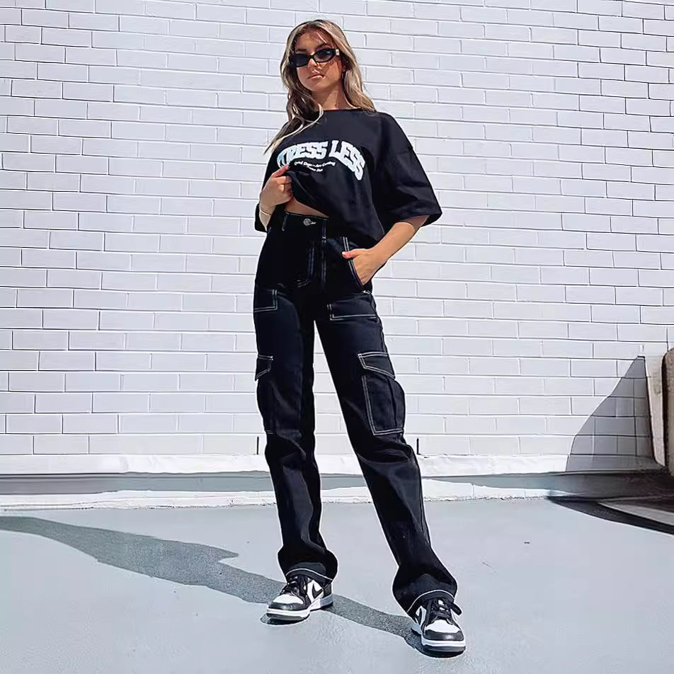 Damen Cargo-Hose mit Baumwollmix und praktischen Taschen