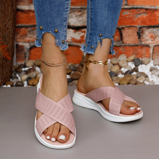 Damen Atmungsaktive und elegante Schlüpfsandalen mit Kreuzband-Wickeldesign Nord Taschen
