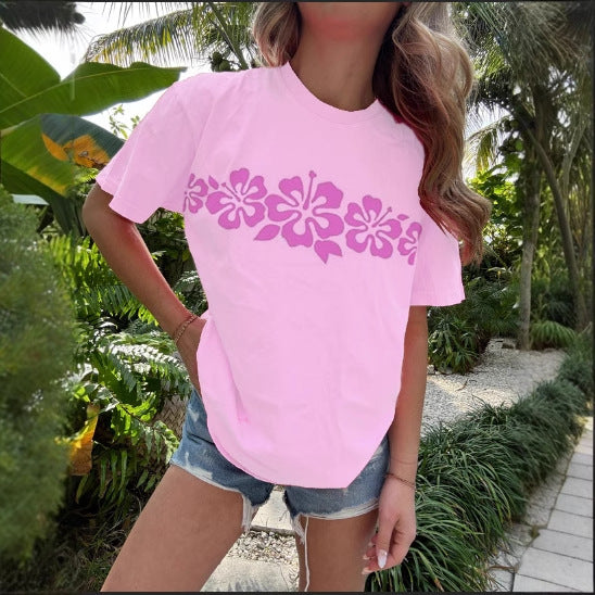 Damen T-Shirt mit floralem Grafikdruck Nord Taschen