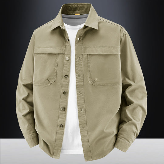 Herren klassische Langarm-Hemdjacke Nord Taschen
