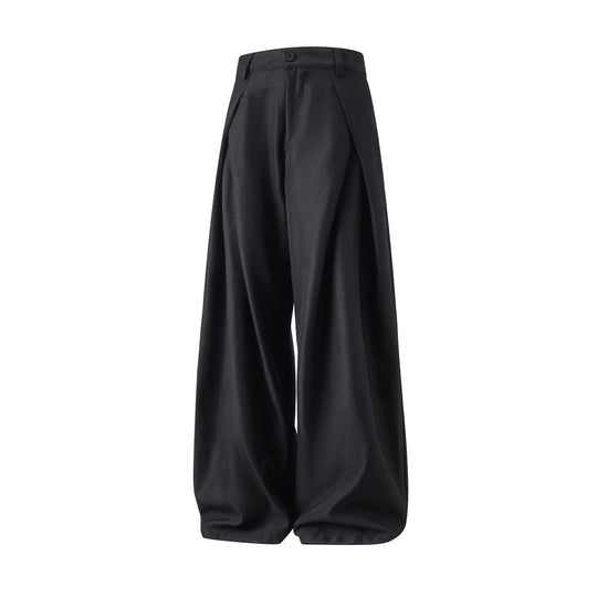 Damen Hochgeschnittene Palazzo‑Hose mit überlappenden Falten und weitem Ballonbein Nord Taschen