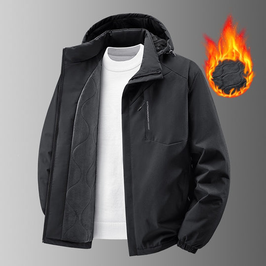 Herren Thermo-Outdoorjacke mit gesteppter Fleece-Innenlage, wind- und wasserabweisender Hülle & Kapuze Nord Taschen