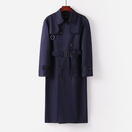 Herren Wasserabweisender Doppelreihiger Trenchcoat mit Bindegürtel und Cape-Detail Nord Taschen
