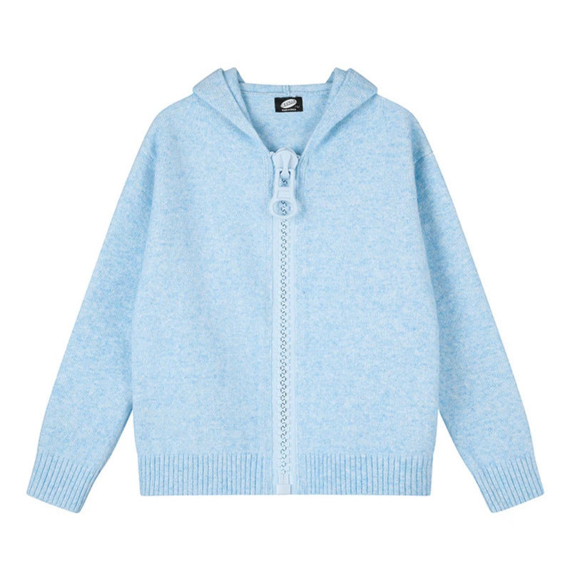 Damen Kapuzen-Strickjacke mit übergroßem Reißverschluss und softem Mohair-Mix Nord Taschen