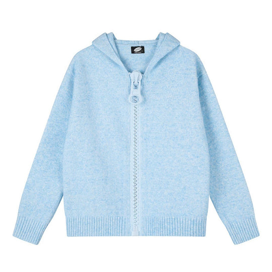 Damen Kapuzen-Strickjacke mit übergroßem Reißverschluss und softem Mohair-Mix Nord Taschen