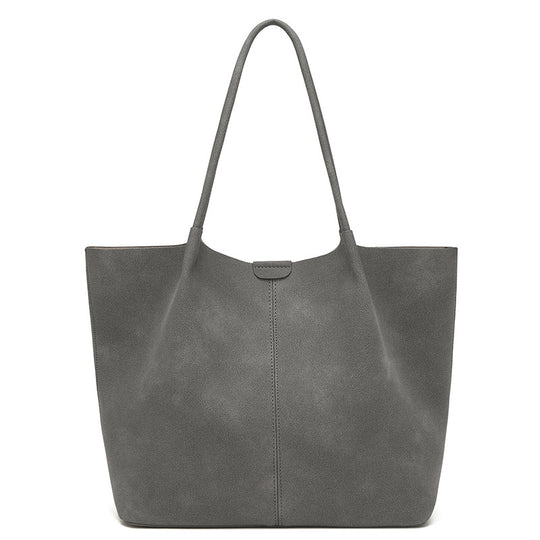 Damen Großzügige Tragetasche mit elegantem Suede-Finish und praktischem Druckverschluss Nord Taschen