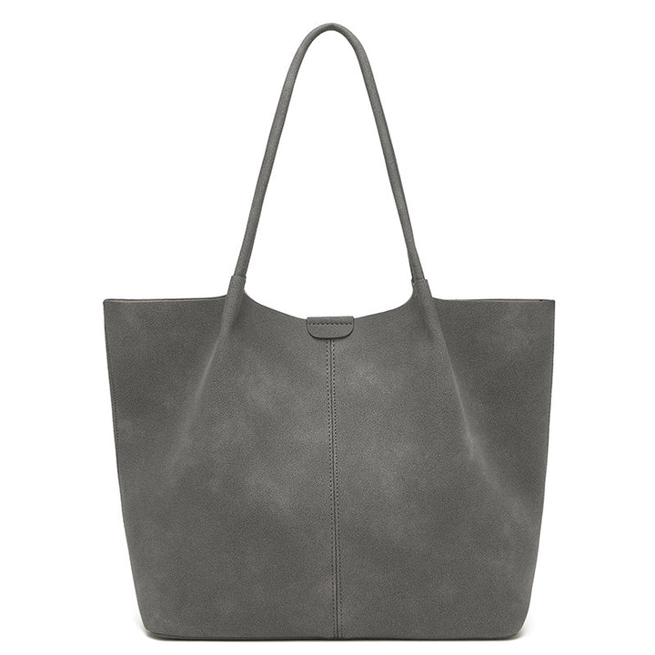 Damen Großzügige Tragetasche mit elegantem Suede-Finish und praktischem Druckverschluss Nord Taschen