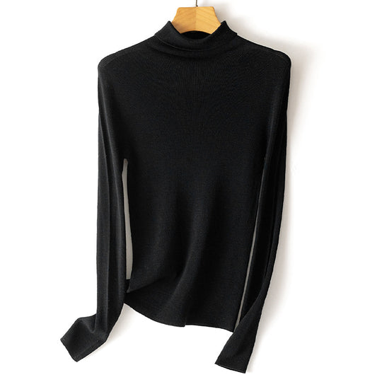 Damen Leichter Feinstrick-Rollkragenpullover mit fließender Passform Nord Taschen