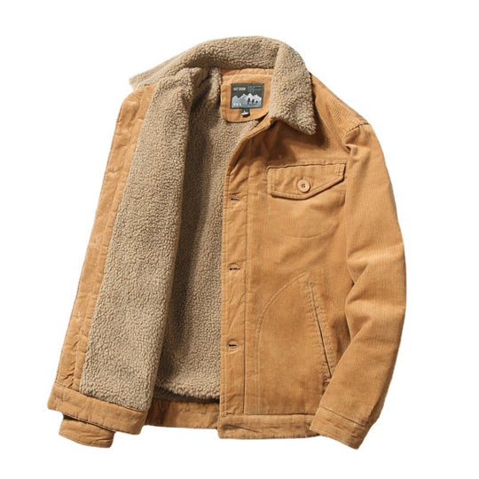 Herren Cordjacke mit Sherpa-Innenfutter und Hemdkragen Nord Taschen