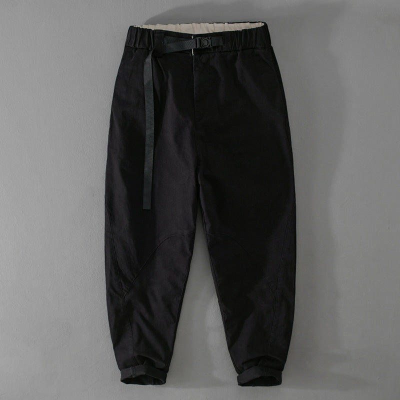 Herren Lässige Tapered‑Cargohose mit elastischem Bund und integriertem Webbing‑Gürtel Nord Taschen