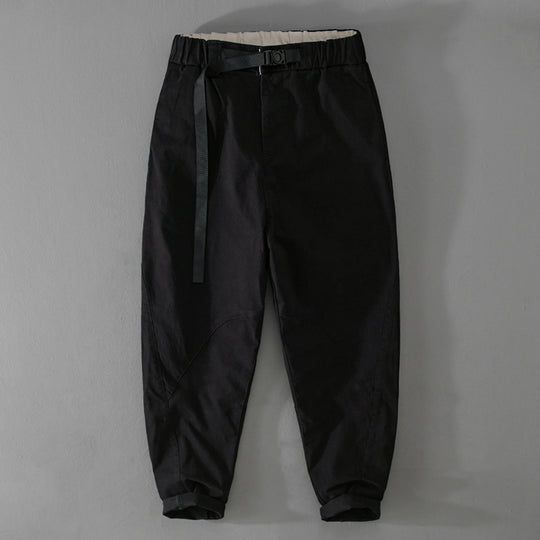 Herren Lässige Tapered‑Cargohose mit elastischem Bund und integriertem Webbing‑Gürtel Nord Taschen