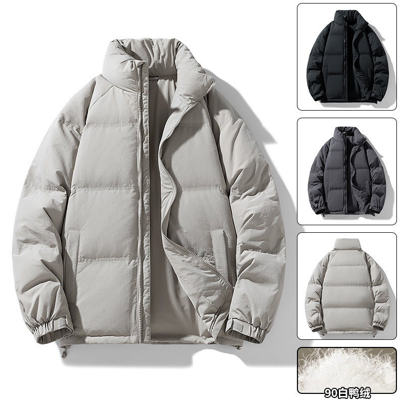 Herren Stepp-Daunen-Winterjacke mit hohem Stehkragen und verstellbarem Saum Nord Taschen