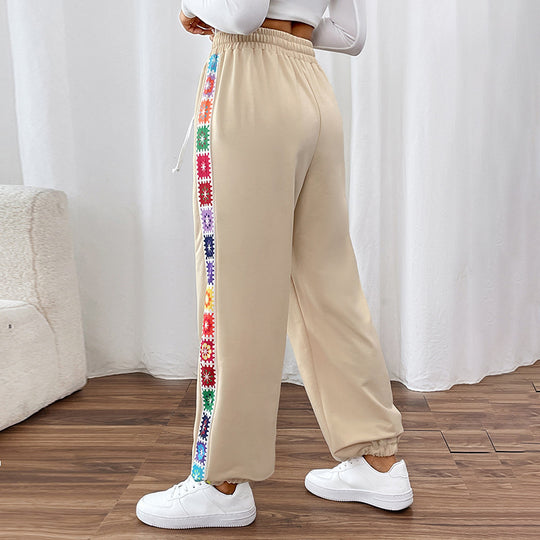 Damen Jogginghose mit buntem Seitenmuster Nord Taschen