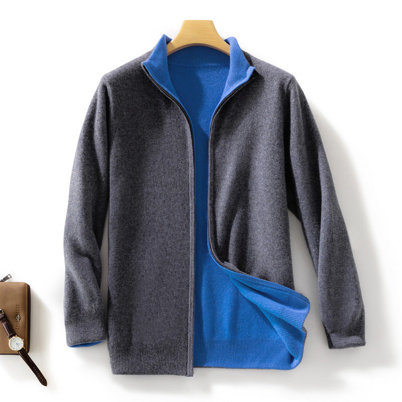 Damen Kurzgeschnittener Zip‑Strickcardigan mit Stehkragen und kaschmirähnlicher Weichheit Nord Taschen