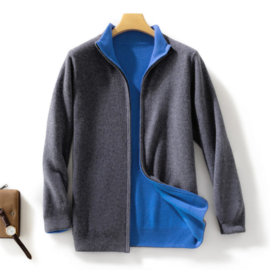 Damen Kurzgeschnittener Zip‑Strickcardigan mit Stehkragen und kaschmirähnlicher Weichheit Nord Taschen