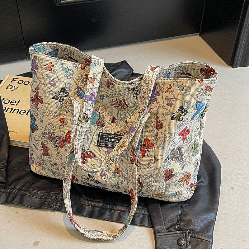 Damen Tragetasche mit floralem Jacquard-Muster und robusten Griffen Nord Taschen
