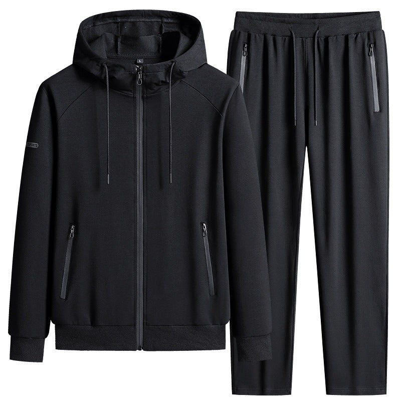 Herren Sportlicher Softshell-Trainingsanzug-Set mit fleecegefütterter Jacke und tapered Jogginghose Nord Taschen