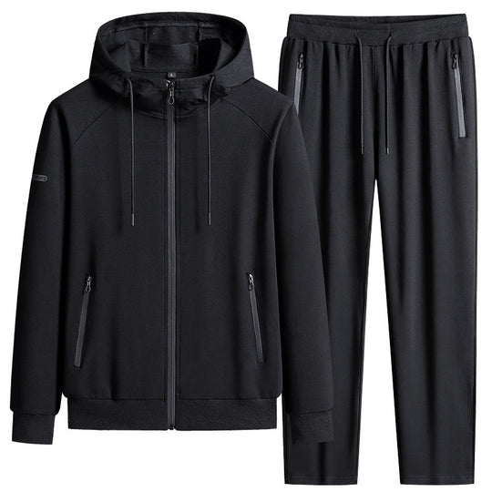 Herren Sportlicher Softshell-Trainingsanzug-Set mit fleecegefütterter Jacke und tapered Jogginghose Nord Taschen