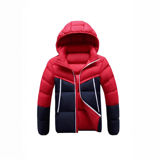 Herren Leichte Steppjacke mit Kapuze und zweifarbiger Blockoptik Nord Taschen