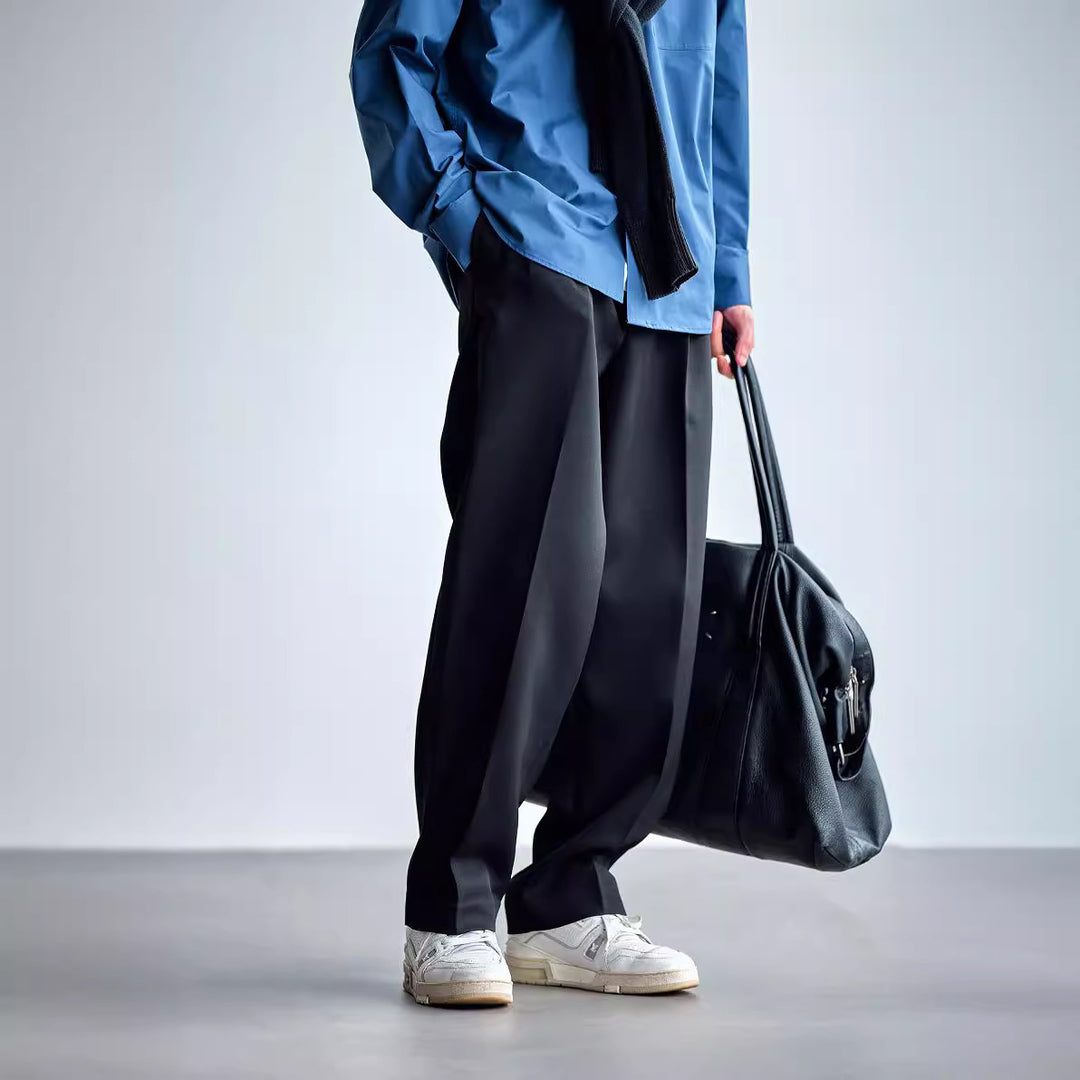 Herren Weite Chino-Hose mit Bundfalten und lockerem Schnitt Nord Taschen