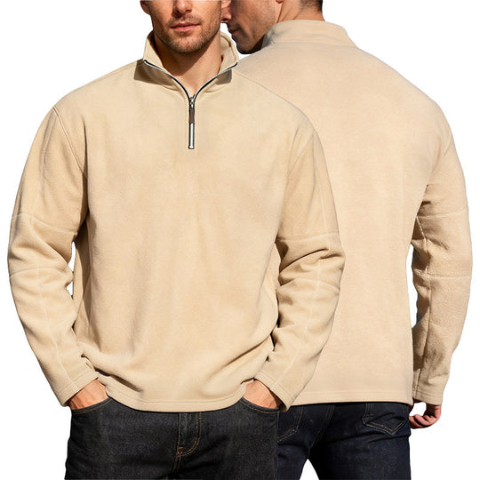 Herren Thermo-Fleece-Halbzip-Pullover mit Stehkragen Nord Taschen