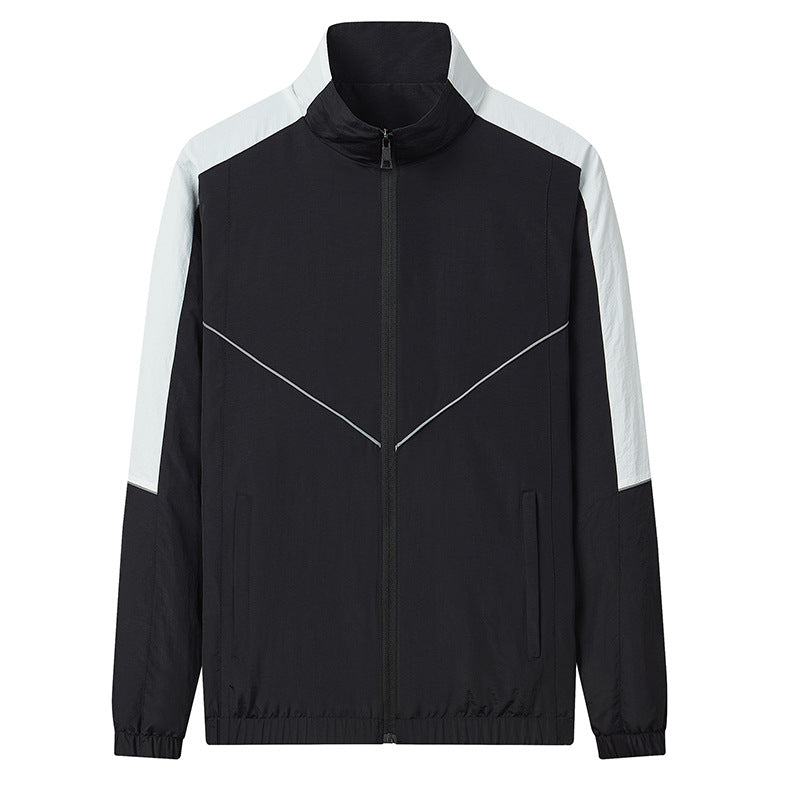 Herren Zweiteiliges atmungsaktives Nylon-Trainingsset mit Stehkragen und Kontrastpaneelen Nord Taschen