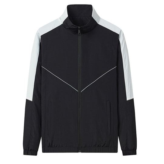 Herren Zweiteiliges atmungsaktives Nylon-Trainingsset mit Stehkragen und Kontrastpaneelen Nord Taschen