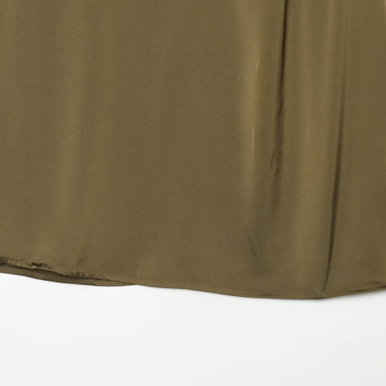 Damen Ärmellose Satinbluse mit drapiertem Stehkragen und Zierknopfleiste Nord Taschen