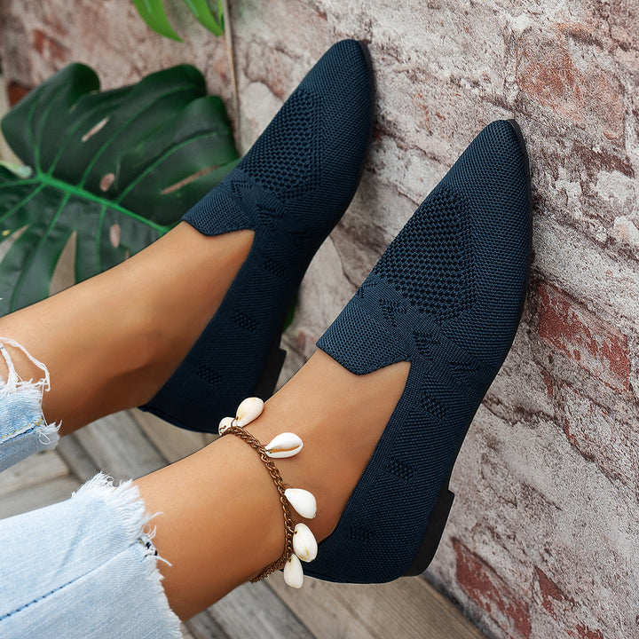 Damen Ballerinas mit kreativem Hahnentrittmuster und flexiblem Fußbett