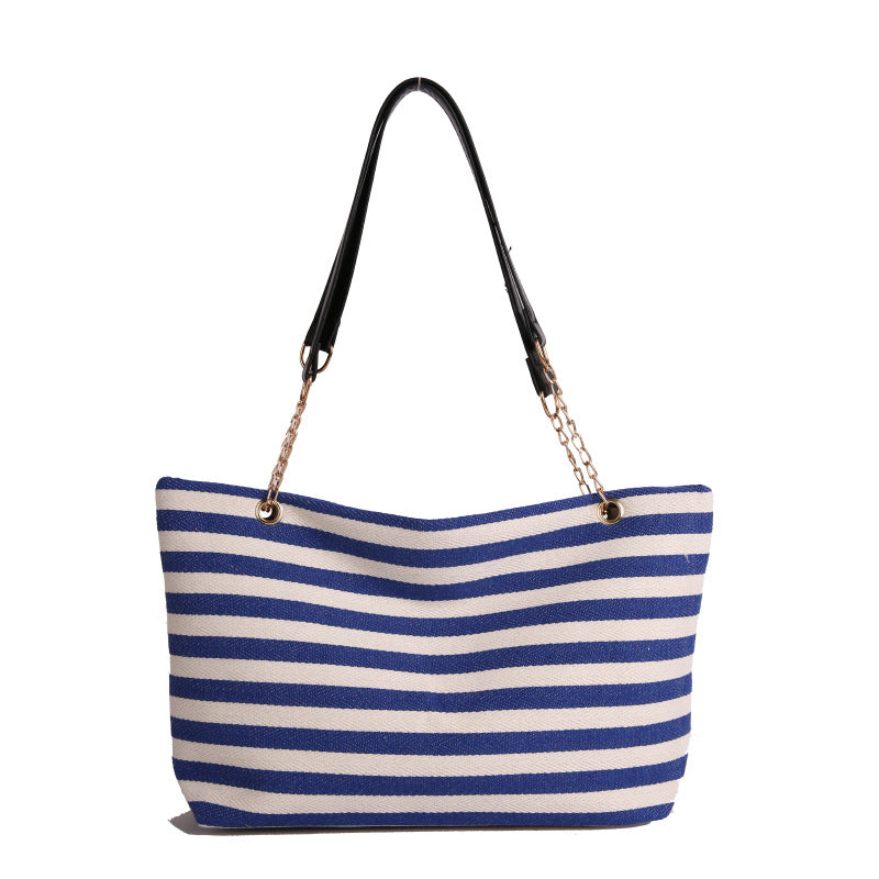 Damen große Strandtasche mit modernem Streifen Design Nord Taschen