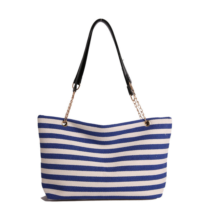 Damen große Strandtasche mit modernem Streifen Design Nord Taschen