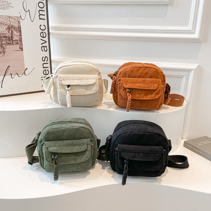 Damen Umhängetasche mit strukturiertem Cord-Design und praktischen Fächern Nord Taschen