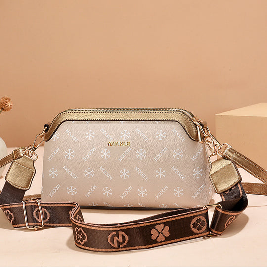 Damen Umhängetasche mit modischem Logoprint und verstellbarem Gurt Nord Taschen