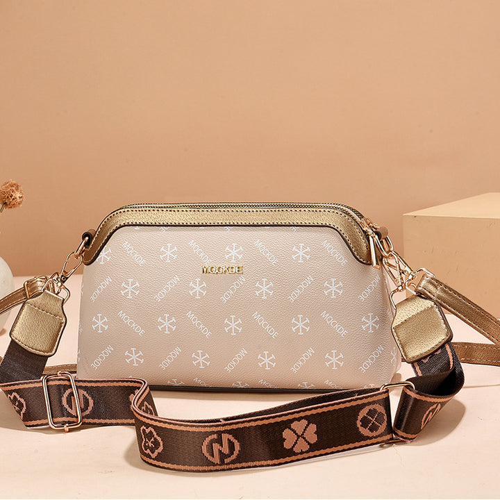 Damen Umhängetasche mit modischem Logoprint und verstellbarem Gurt Nord Taschen
