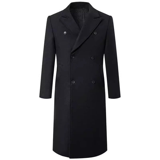 Herren Doppelreihiger City Mantel aus Wollmix mit taillierter Silhouette Nord Taschen
