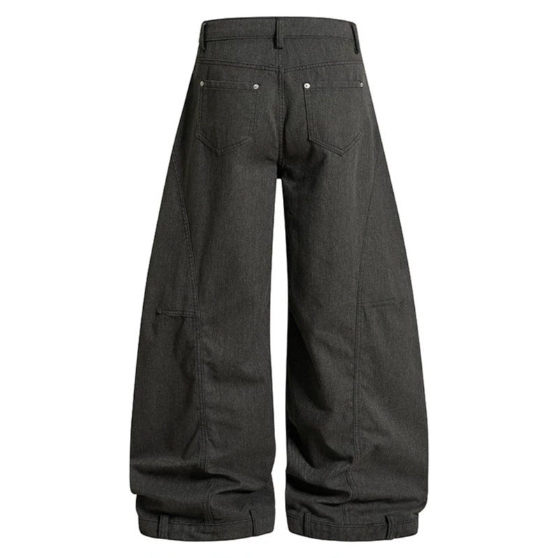 Damen Weite High‑Waist Culotte‑Cargo‑Ballonhose mit Drapierung und verstellbarem Saum Nord Taschen