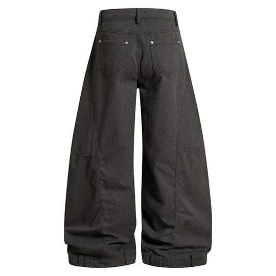 Damen Weite High‑Waist Culotte‑Cargo‑Ballonhose mit Drapierung und verstellbarem Saum Nord Taschen