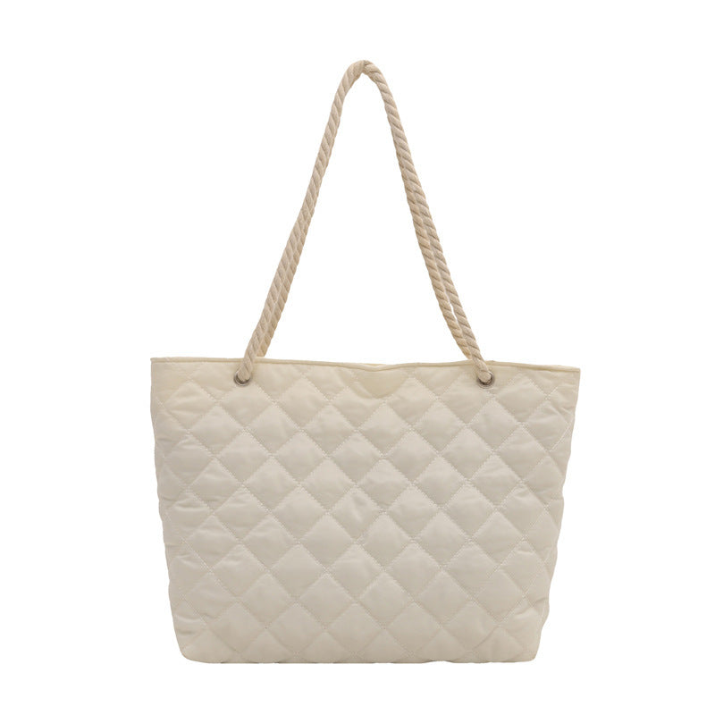 Damen modische Shopper-Tasche mit geflochtener Kordel Nord Taschen