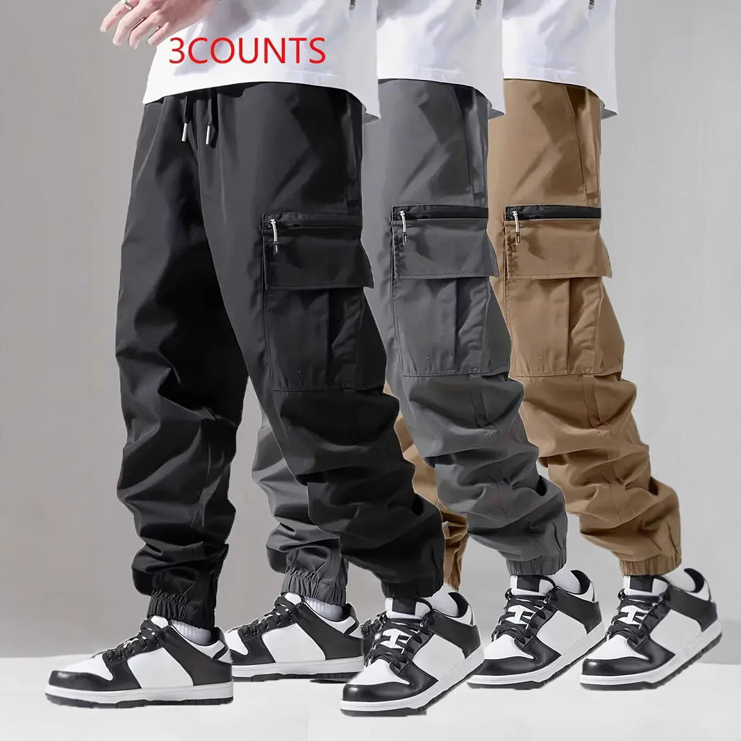 Herren Utility-Cargo-Jogginghose mit Tunnelzug, Knöchelbündchen & Reißverschluss-Beintasche Nord Taschen