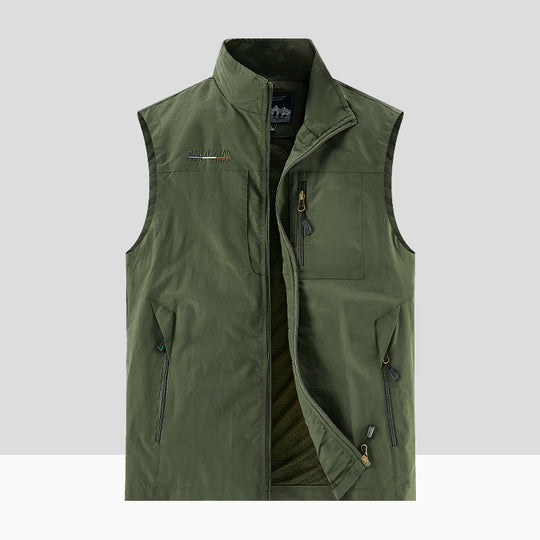 Herren Technische Outdoor-Weste mit atmungsaktivem Mesh-Futter, Reißverschlusstaschen & Stehkragen Nord Taschen