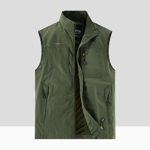 Herren Technische Outdoor-Weste mit atmungsaktivem Mesh-Futter, Reißverschlusstaschen & Stehkragen Nord Taschen