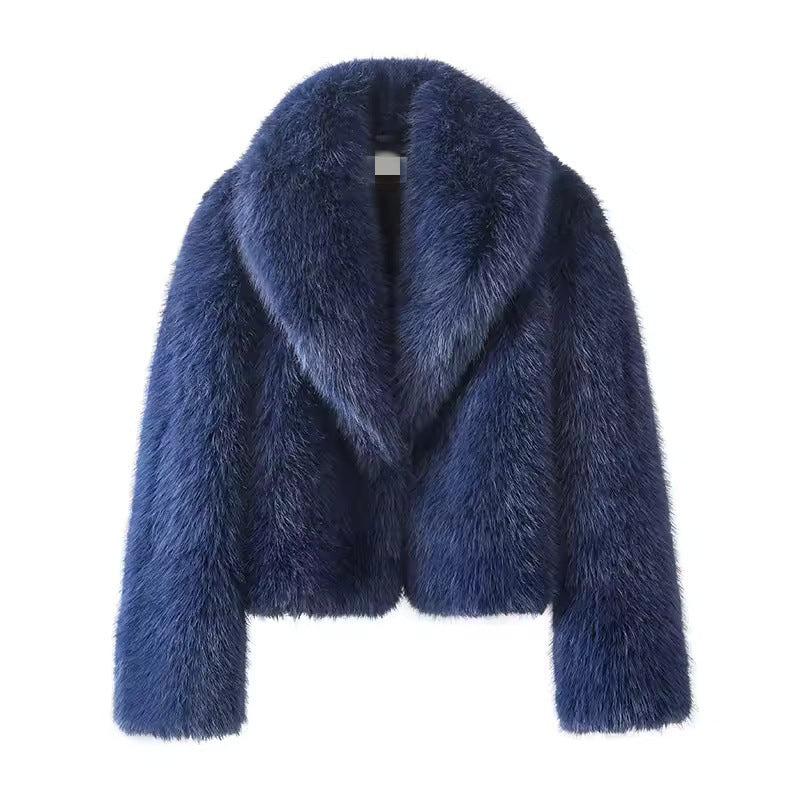 Damen Kurz geschnittener Luxus‑Kunstpelz‑Bolero mit voluminösem Schalkragen Nord Taschen