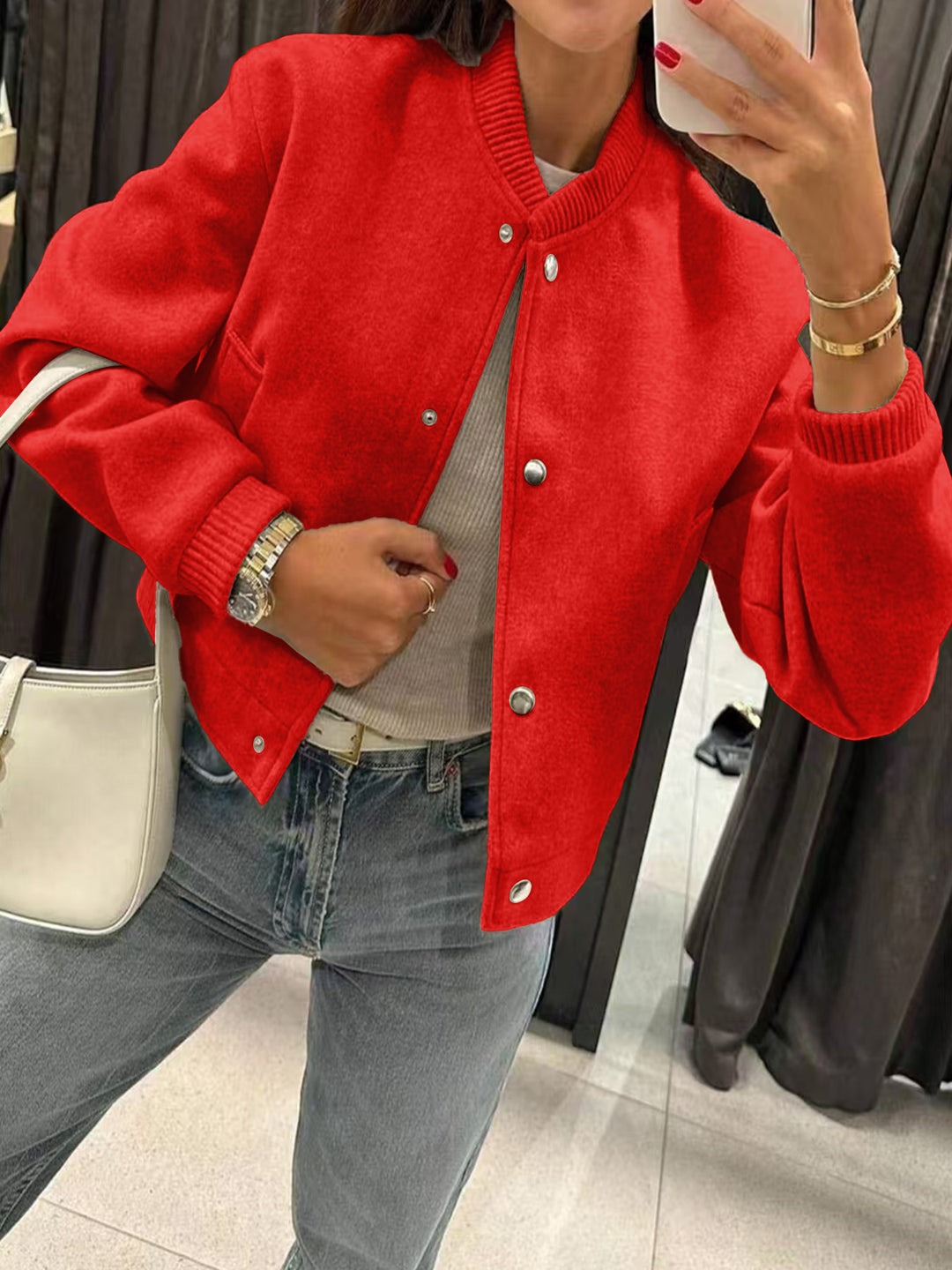 Damen Sportliche Oversized-Jacke Nord Taschen