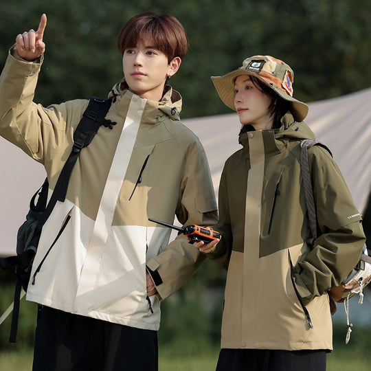 Herren Zweifarbige Wind- und Wasserabweisende Softshelljacke mit Kapuze Nord Taschen